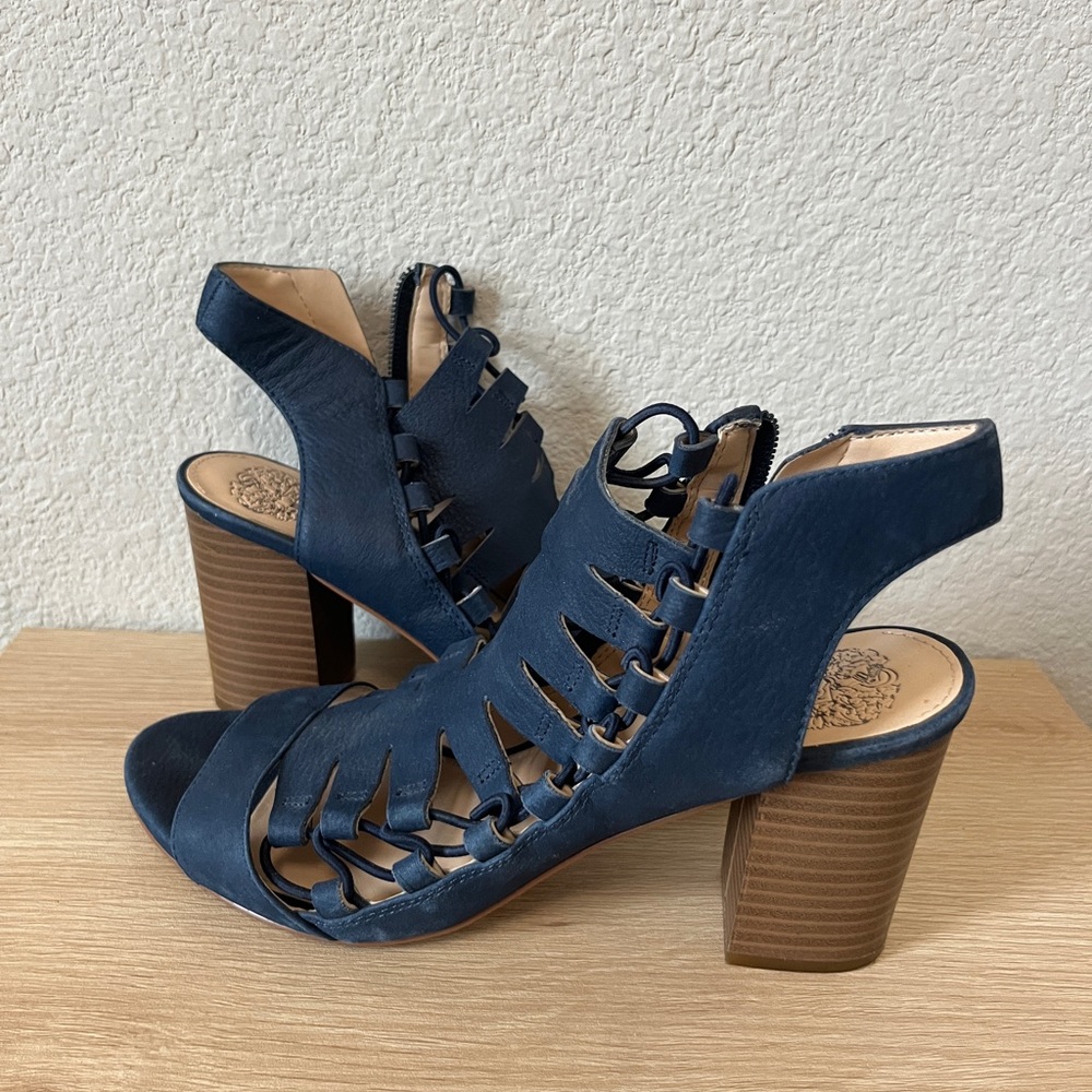 Vince Camuto Dark Blue and Light Tan Sandals